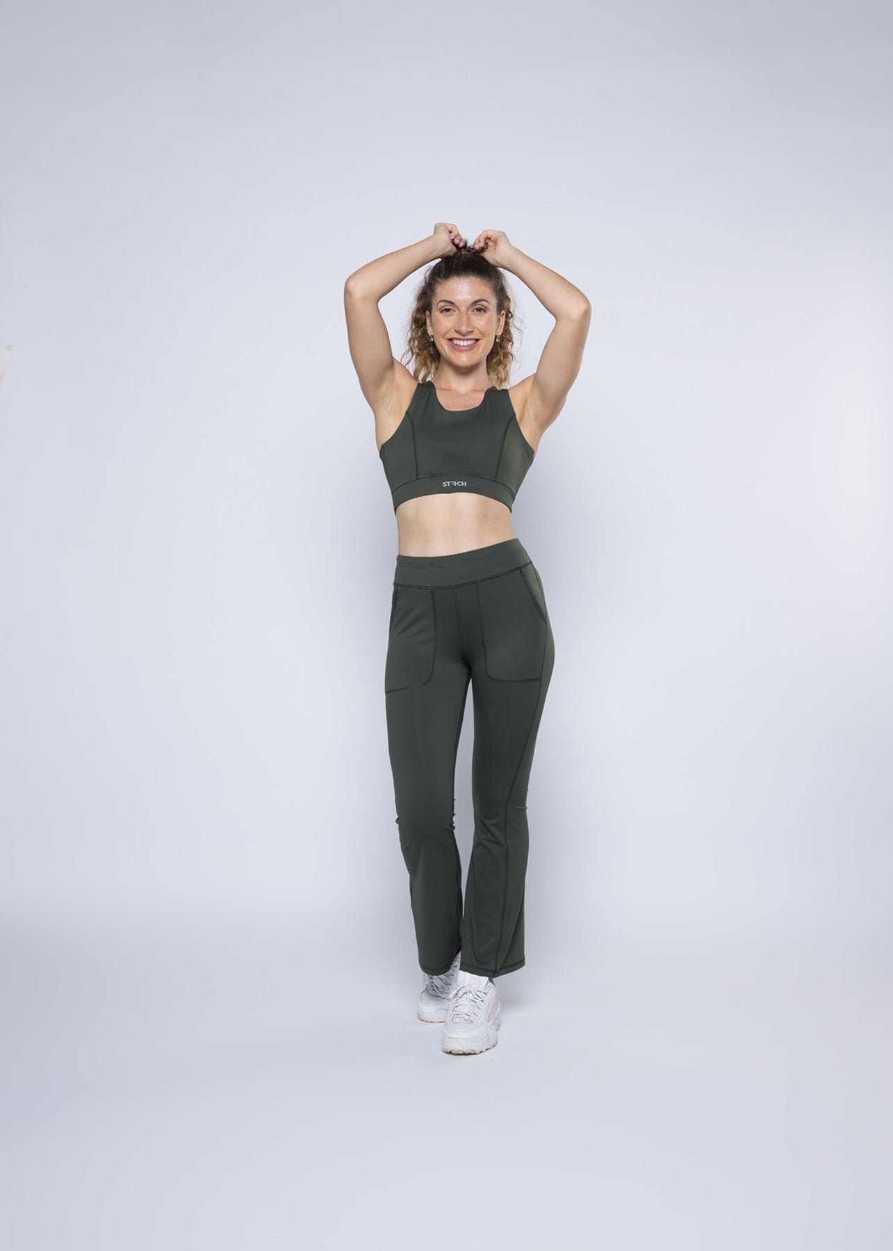 Women Gym Flare Pants - Dark Green - 4