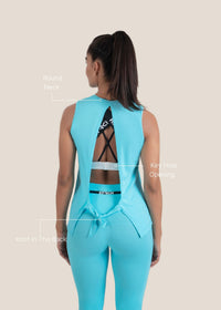 Strch Flex Tie-Back Tank - Blue - 4