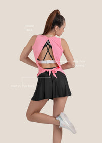 Strch Flex Tie-Back Tank - Pink - 3