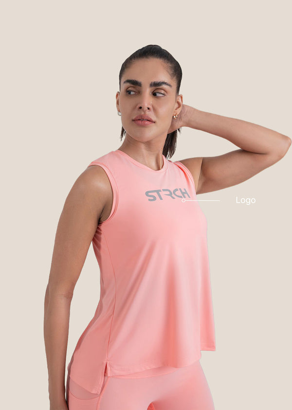 Strch Flex Tie-Back Tank - Peach - 4