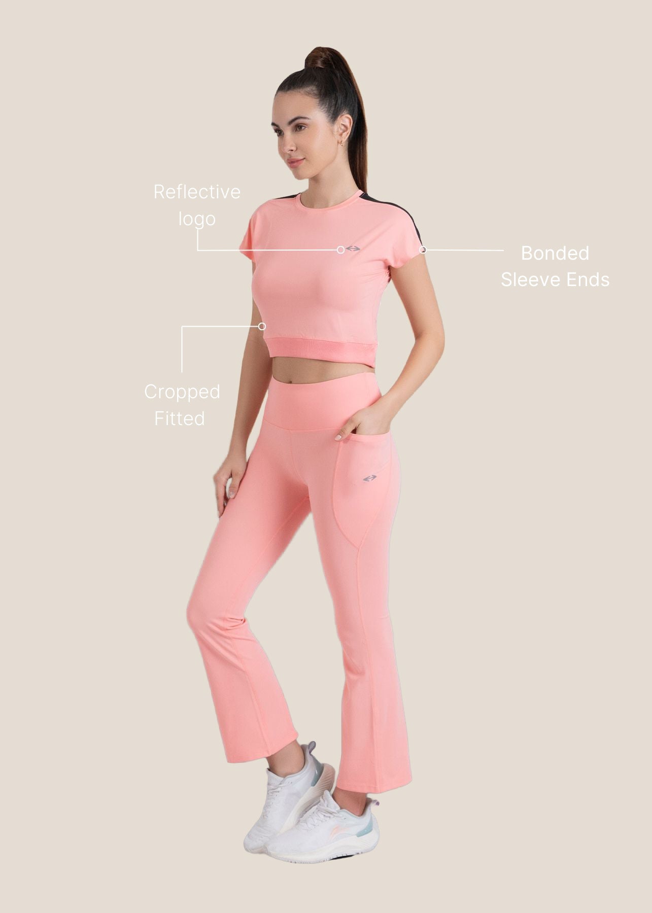 Gym core Cropped Tee - Peach - 3