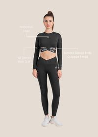 StrchFlex Sculpted Training Crop Top - Black - 3