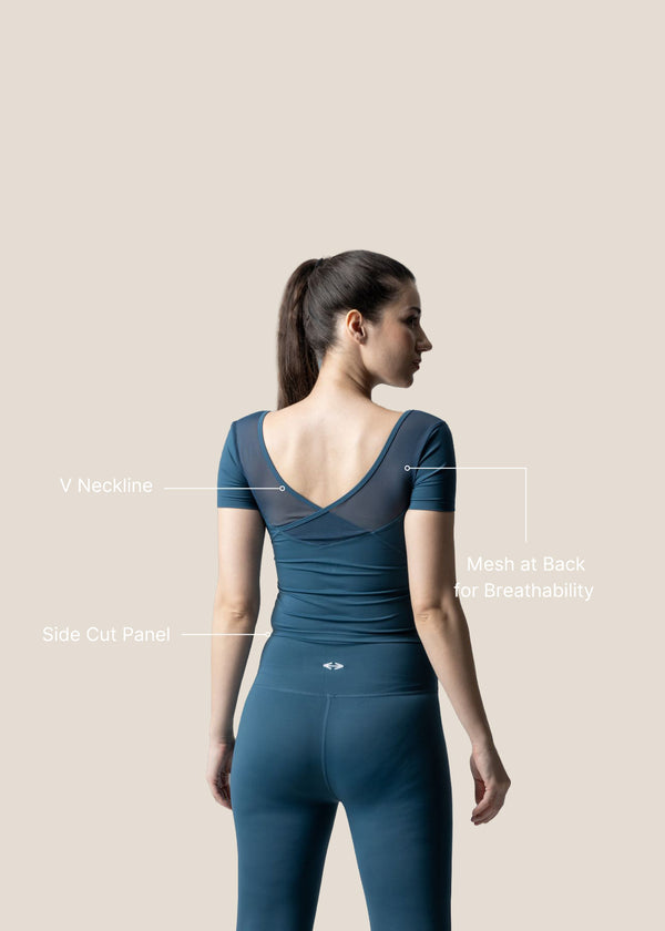 Strch Flex Crop Top - Teal Blue - 3