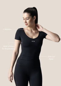 Strch Flex Crop Top - Black - 3