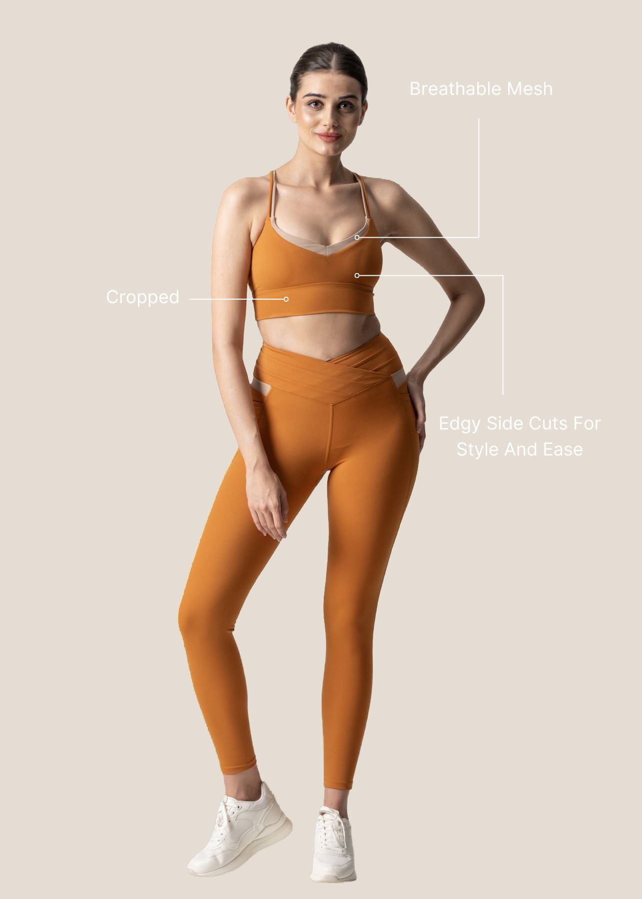 Double Up Power Leggings - Caramel