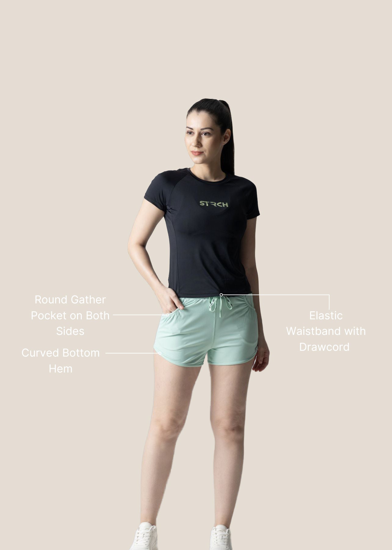 StrchFlex Fitted Shorts - Mint Green