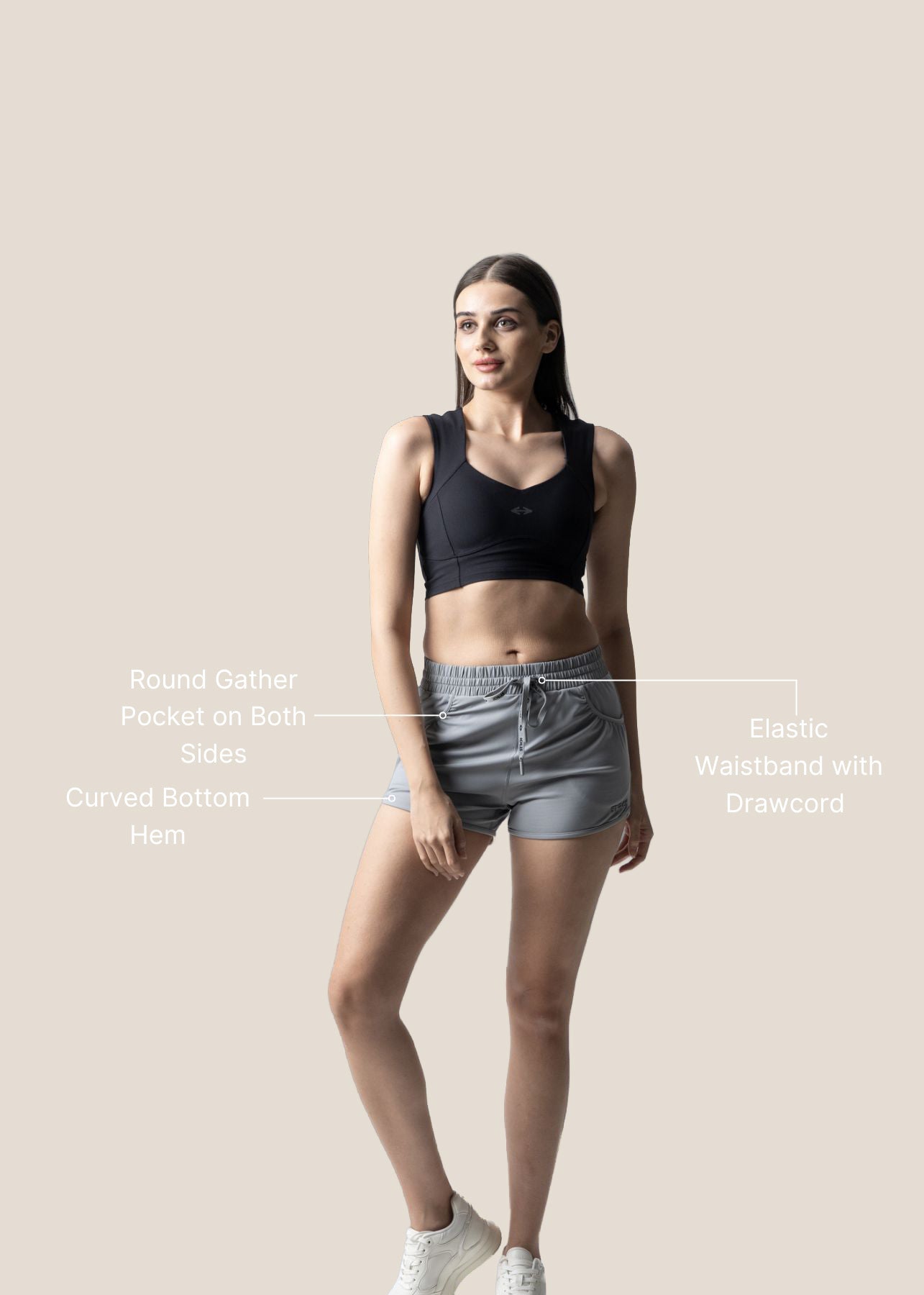 StrchFlex Fitted Shorts - Ice Grey