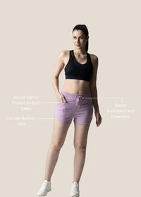 StrchFlex Fitted Shorts - Lavendar - 8