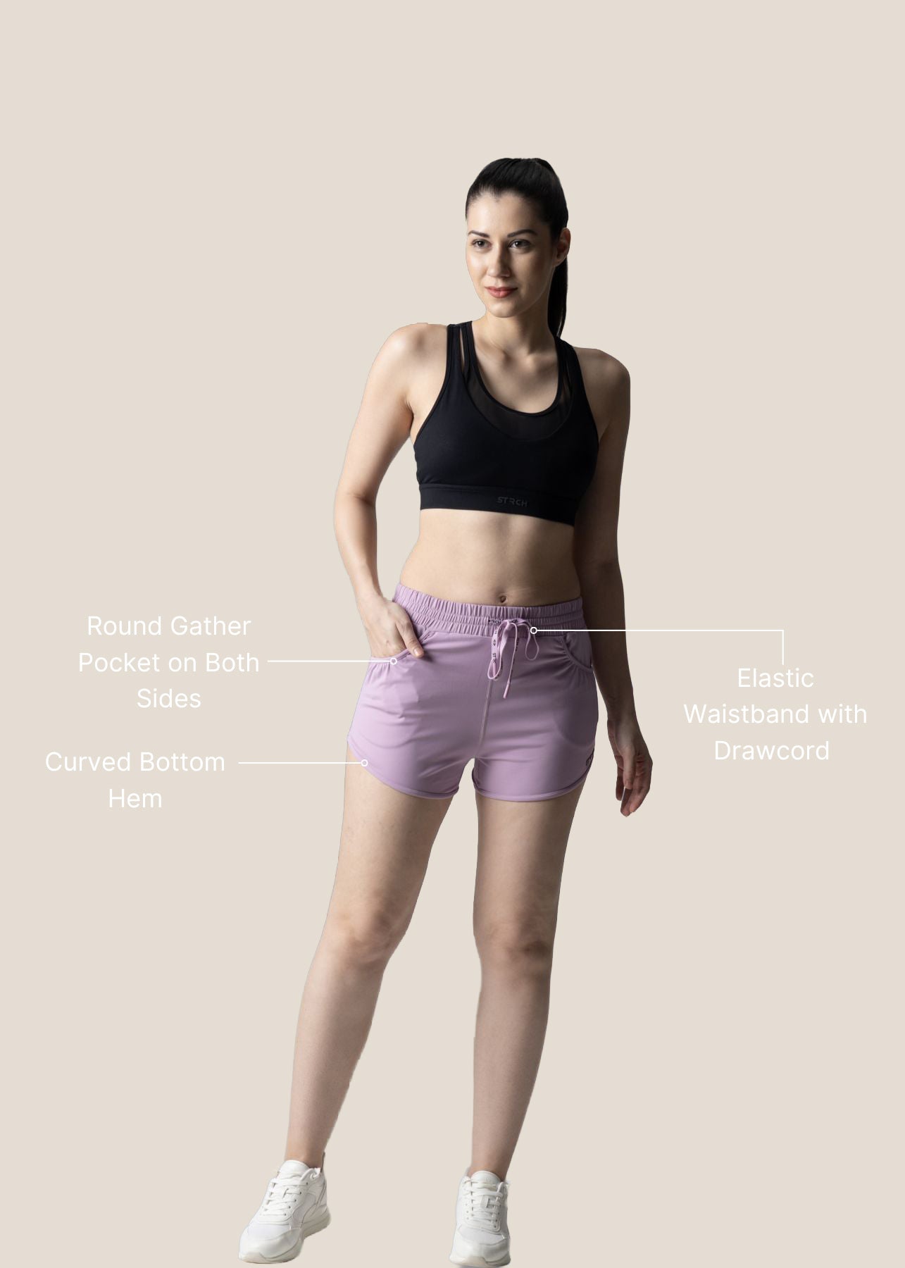 StrchFlex Fitted Shorts - Lavendar - 8