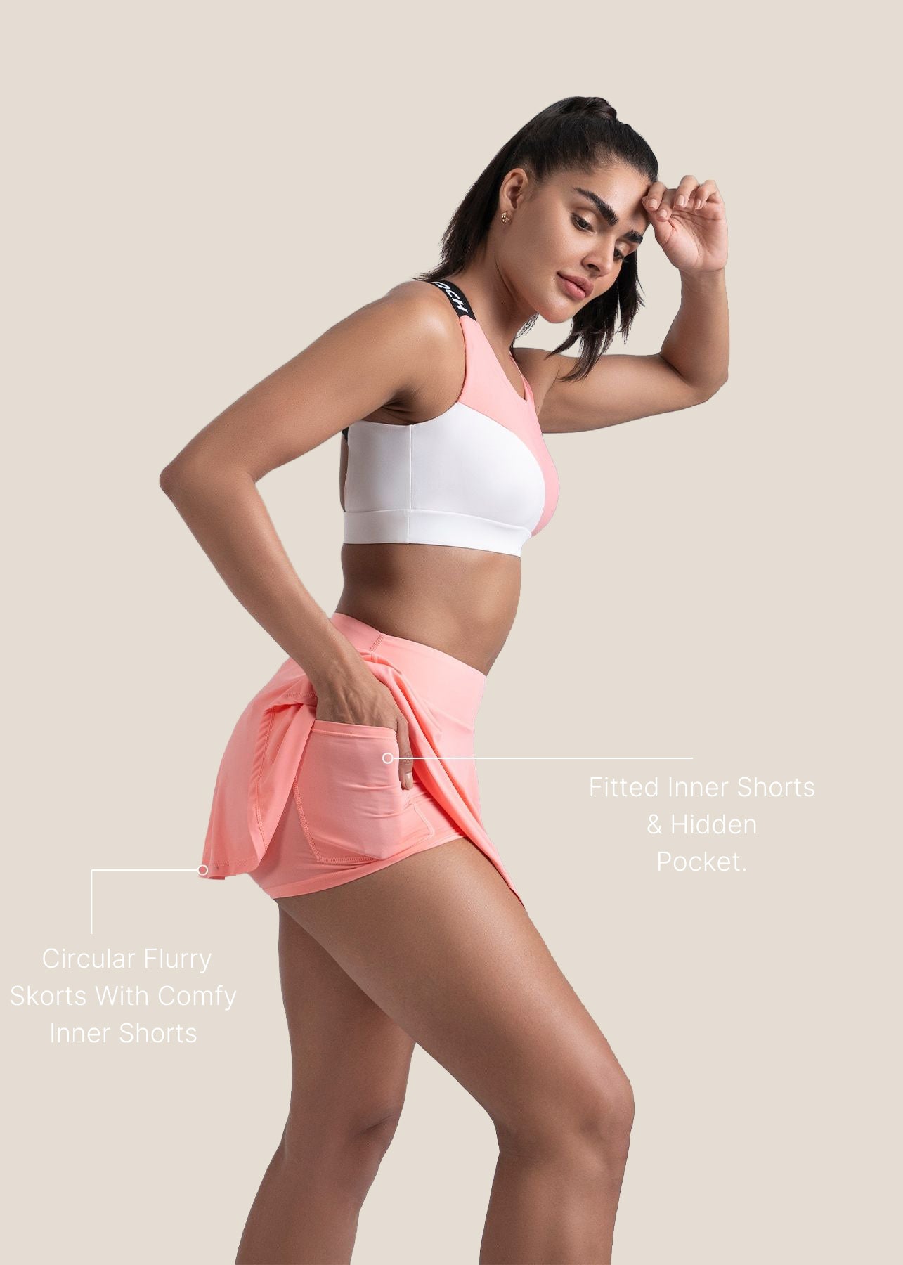 StrchFlex Compression Skort - Peach
