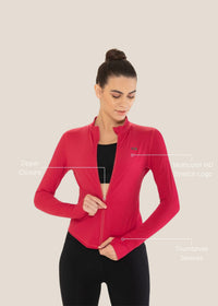 Women Active Jacket - Red Pink - 3