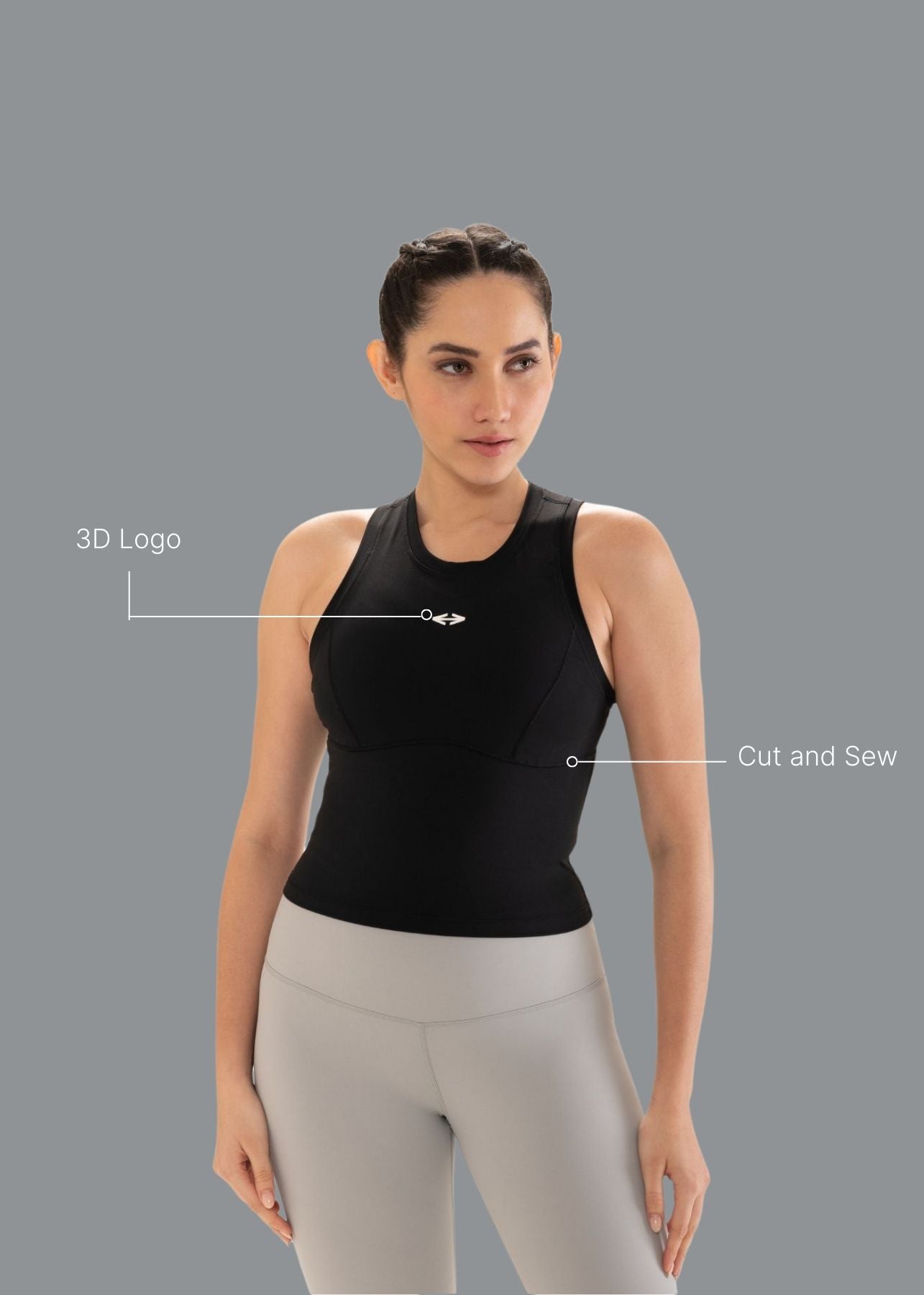 Workout Essential Fitted crop top - Black - 2