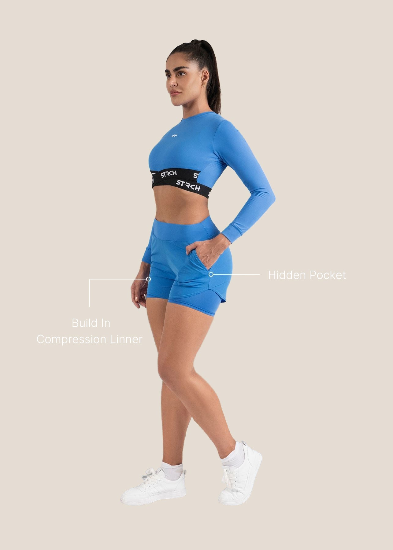 StrchFlex Compression Shorts - Azure Blue