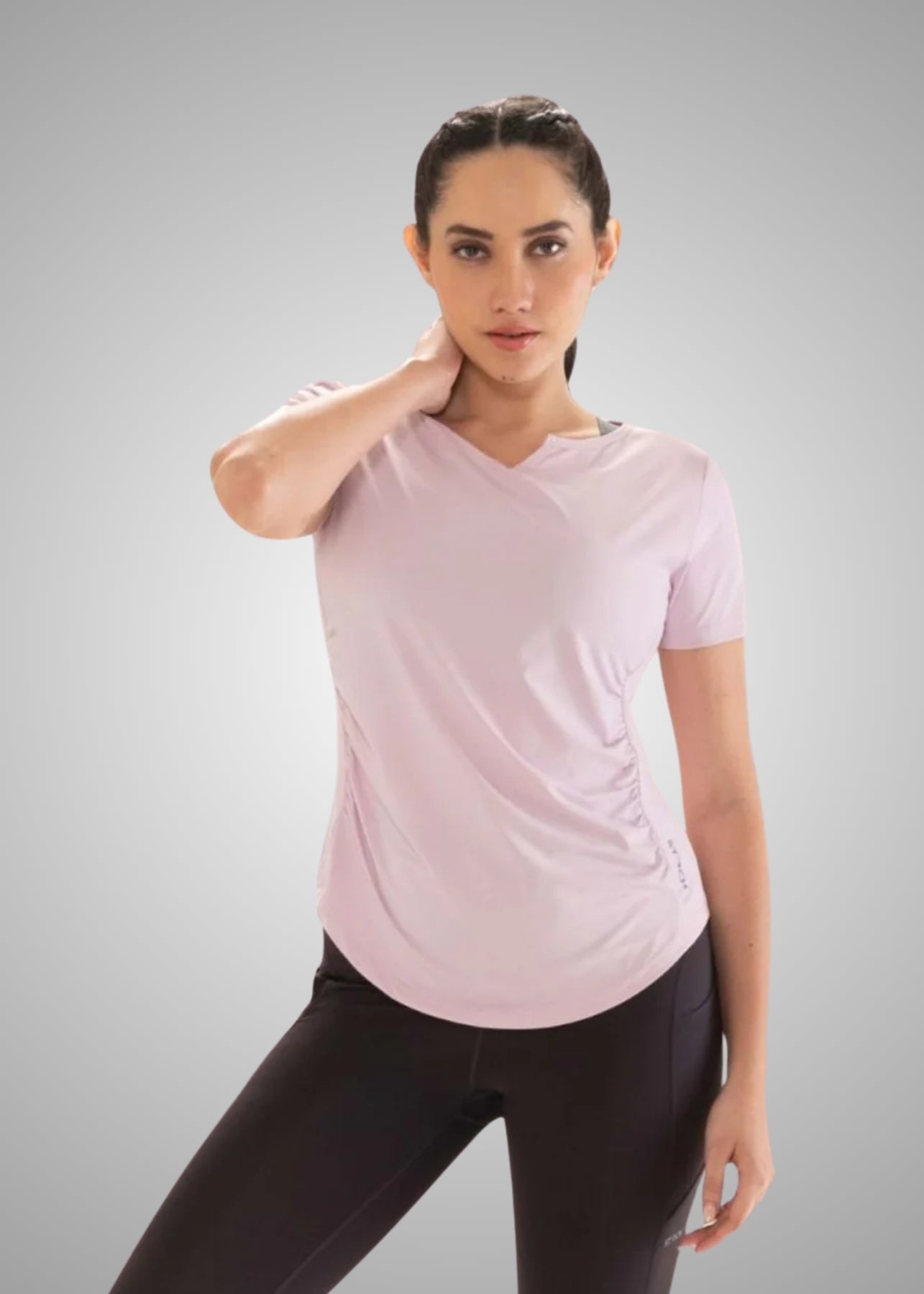 V Neck Active Tee - Purple - 1
