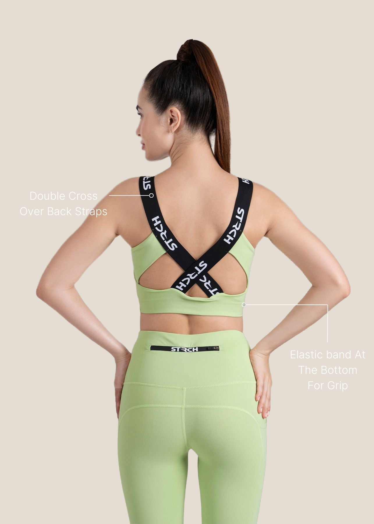 High Impact full coverage sports bra - Mint Green