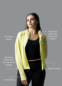 Women Workout Jacket - Neon Yellow - 2