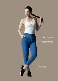 Everyday workout ankle length pants - Cobalt Blue - 3