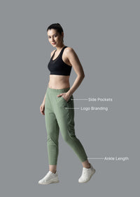 Everyday workout ankle length pants - Chateau Green - 3