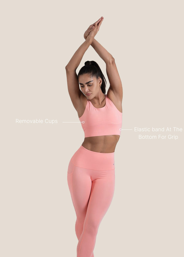 High Impact full coverage sports bra - Peach - 3