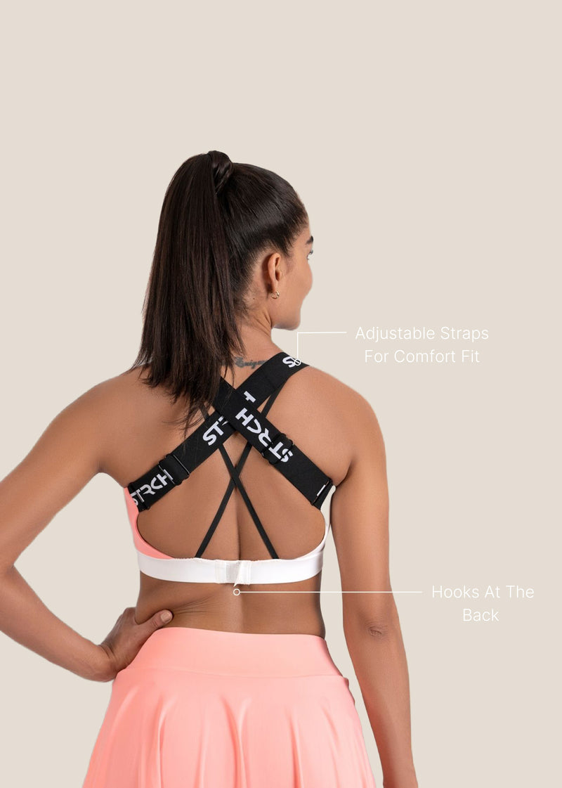 StrchFlex Medium support sports bra - Peach