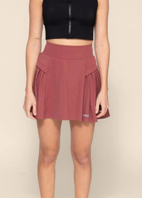 Women Pleated Skirt - Burnt Russet - 1