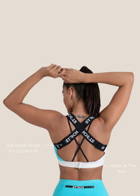 StrchFlex Medium support sports bra - Cyan Blue - 3
