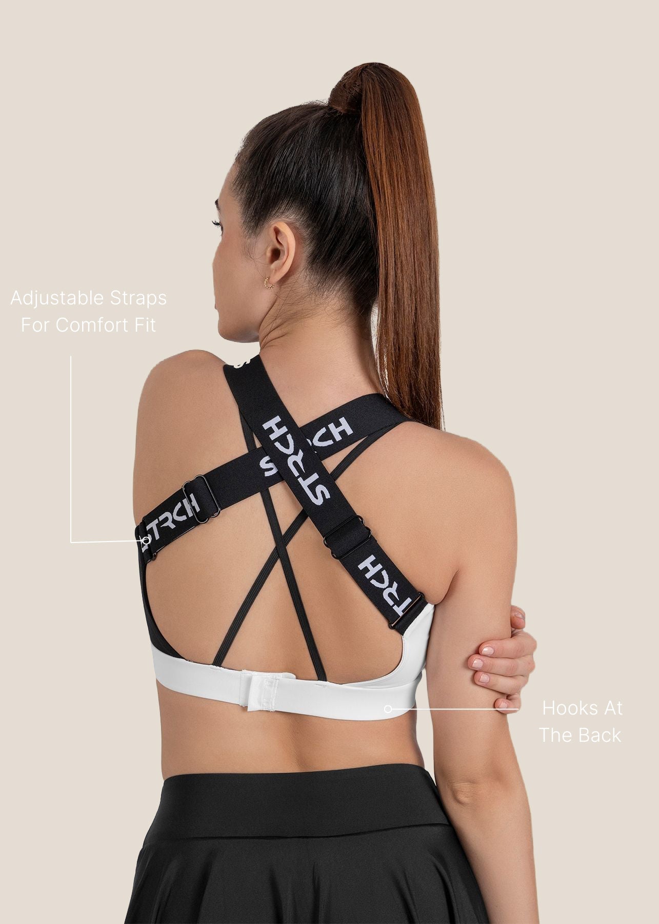 StrchFlex Medium support sports bra - Black - 3