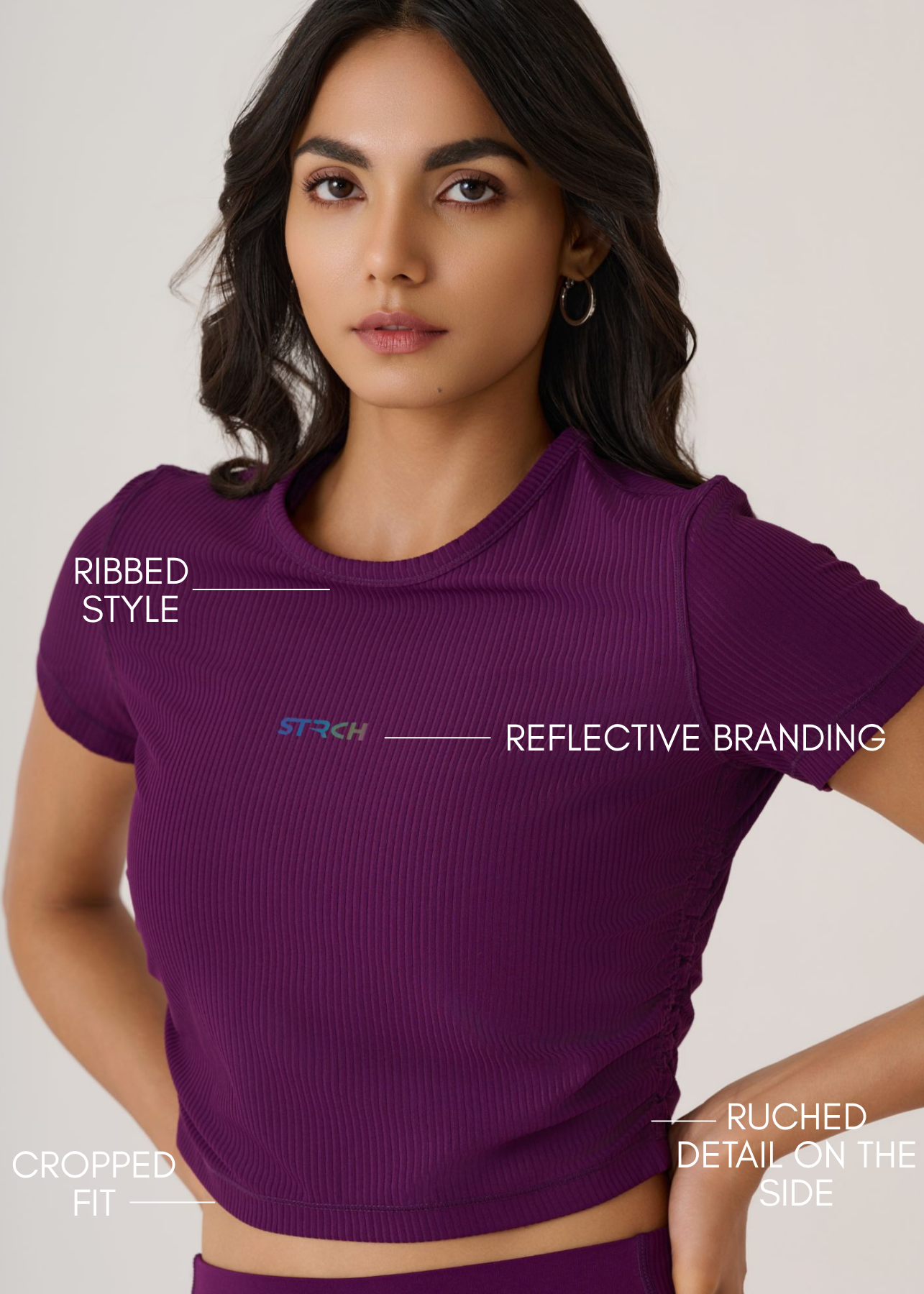 PlayCore Ribbed Tee-Midnight Purple