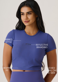 PlayCore Ribbed Tee-Skipper Blue