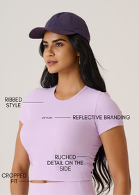 PlayCore Ribbed Tee-Mauve