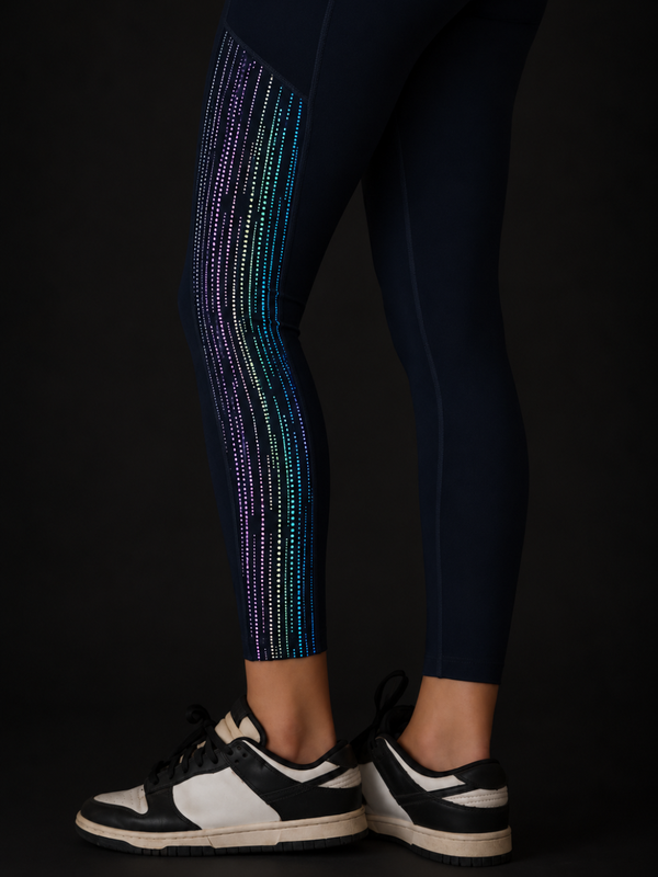 Reflective High Performance Leggings- Slim Fit - Jet Black