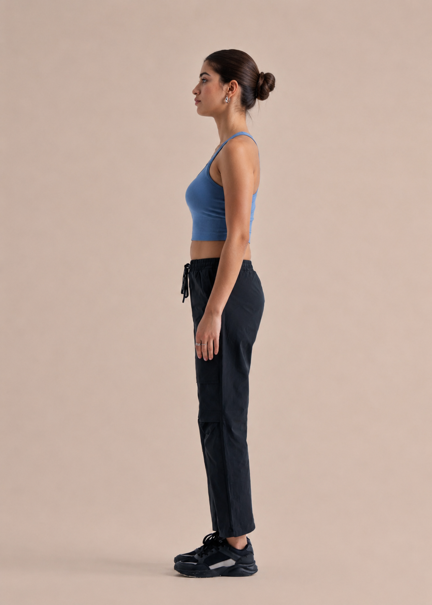Seamless open Back Sports Bra - Coronet Blue
