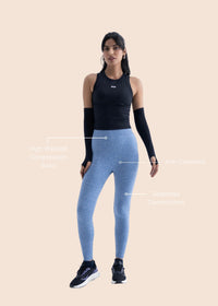 Women Seamless Workout Leggings - Majestic Blue - 3