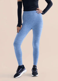 Women Seamless Workout Leggings - Majestic Blue - 1