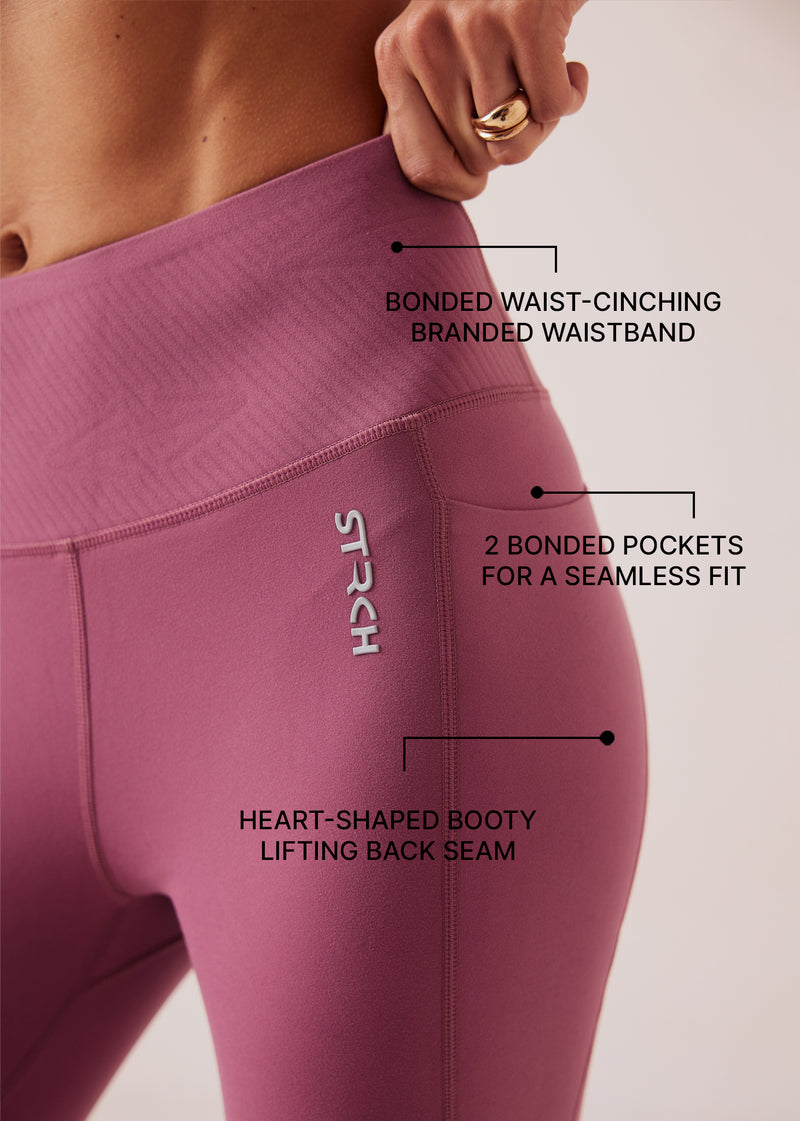 Women Pocket Flare Leggings - Grape Nector