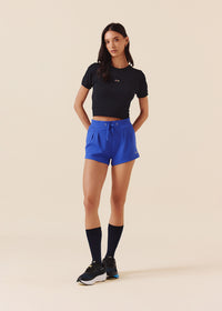 Women Pocket Workout Shorts - Dazzling Blue - 2