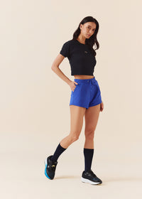 Women Pocket Workout Shorts - Dazzling Blue - 4