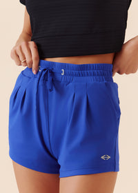 Women Pocket Workout Shorts - Dazzling Blue - 7