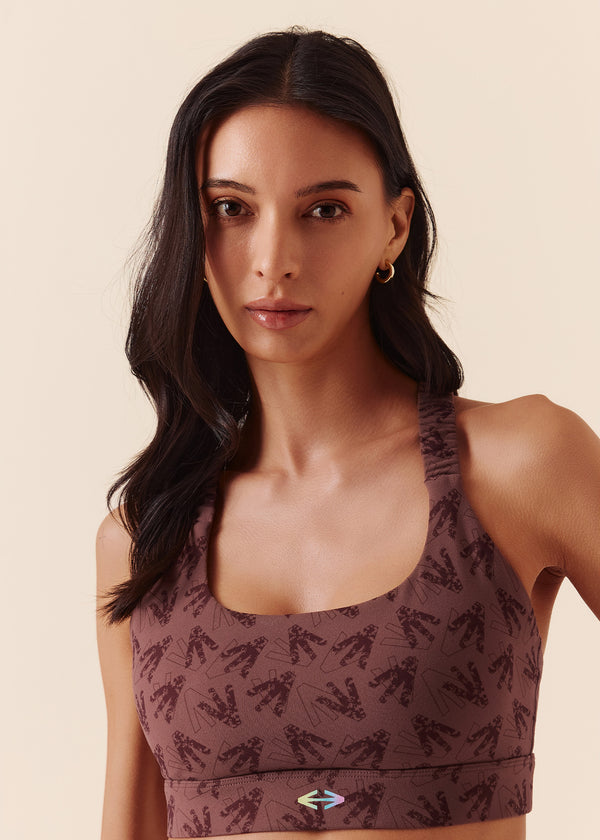 Women Y-Back Sports Bra - Raisin Brown - 1