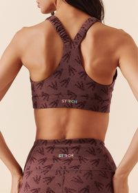 Women Y-Back Sports Bra - Raisin Brown - 2