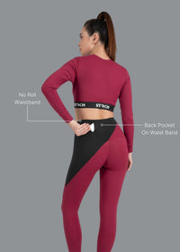 AirLite Workout core leggings - Maroon - 2