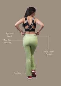 StrchFlex High rise Flare Leggings - Mint Green - 3