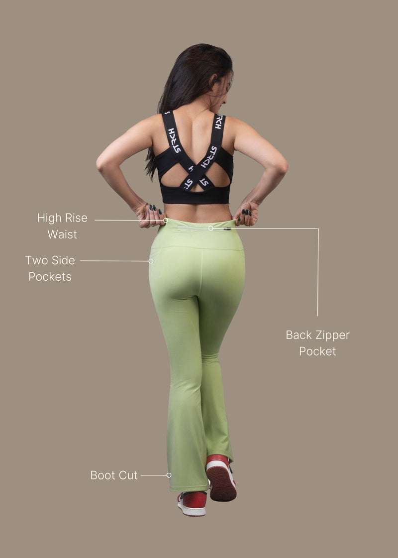 StrchFlex High rise Flare Leggings - Mint Green