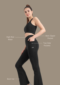 StrchFlex High rise Flare Leggings - Black - 3