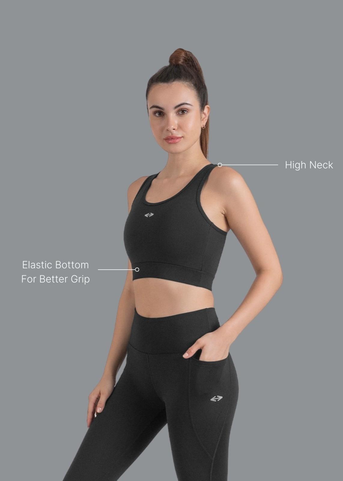 High Impact Basic Workout Sports Bra - Black - 2