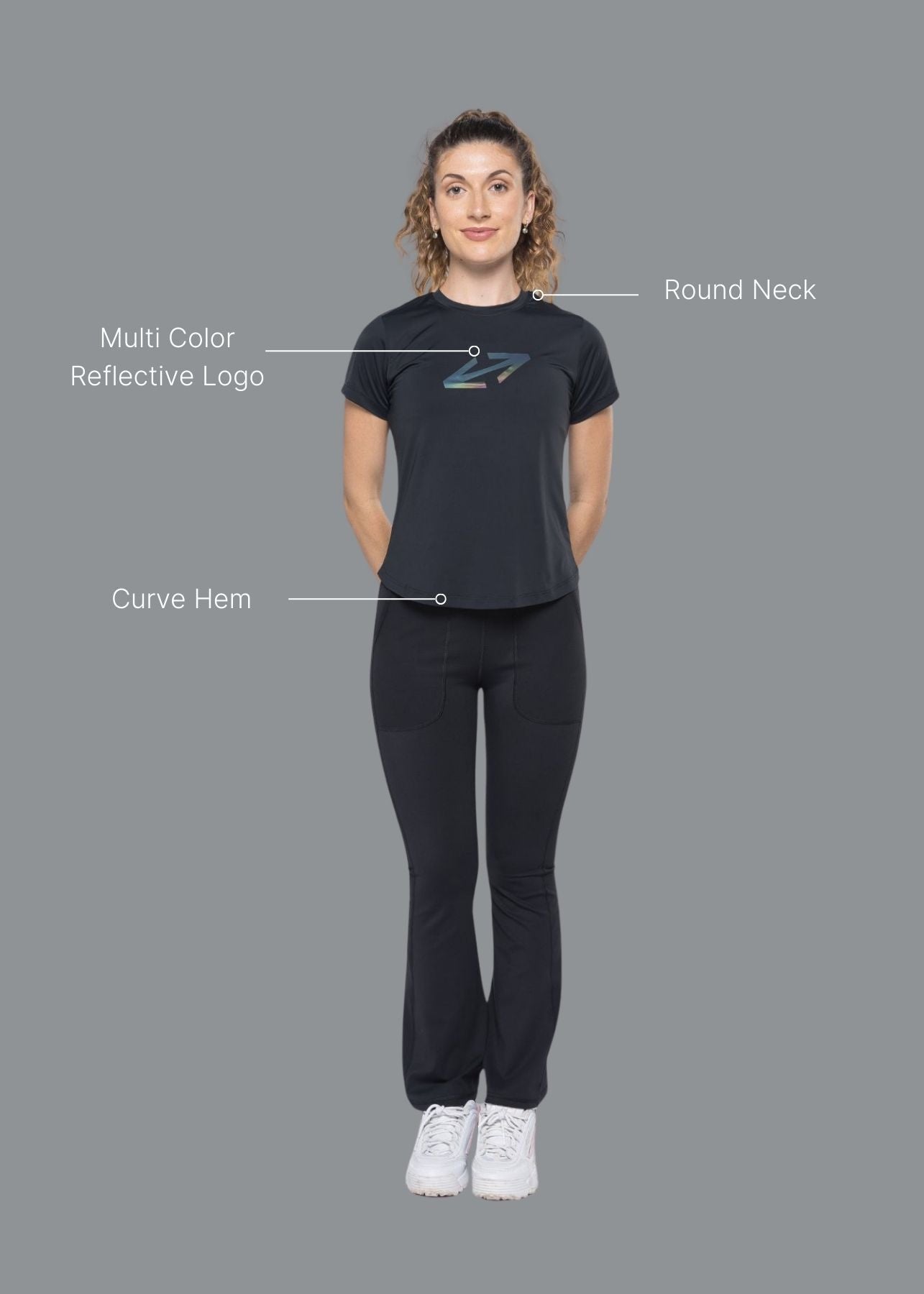 Women Gym Tshirt Black - 2