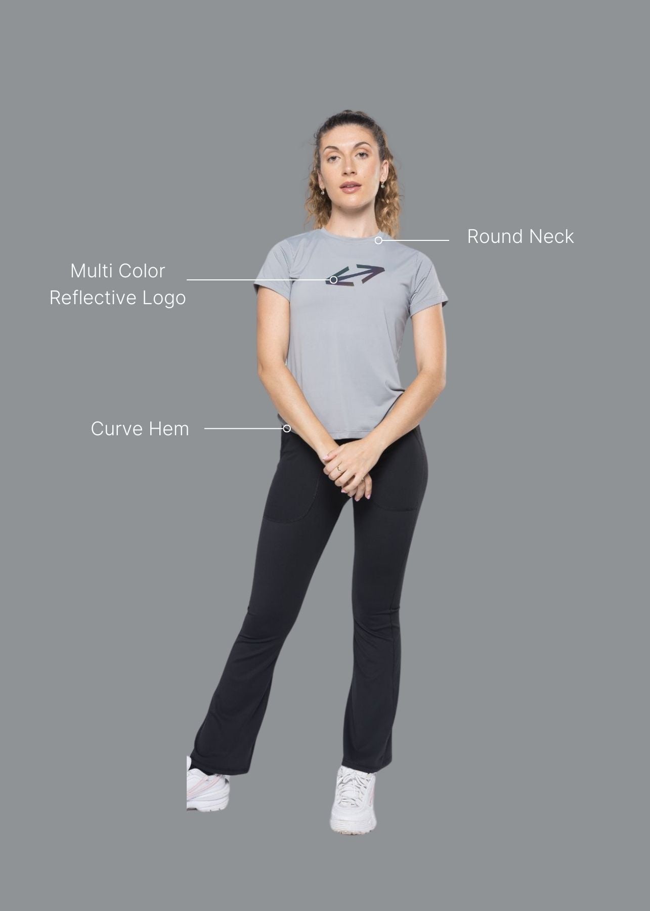 Women Gym Tshirt Grey - 2