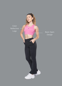 High Impact Basic Workout Sports Bra - Baby Pink - 1
