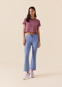 Women Gym Flare Pants - Ice Blue - 2