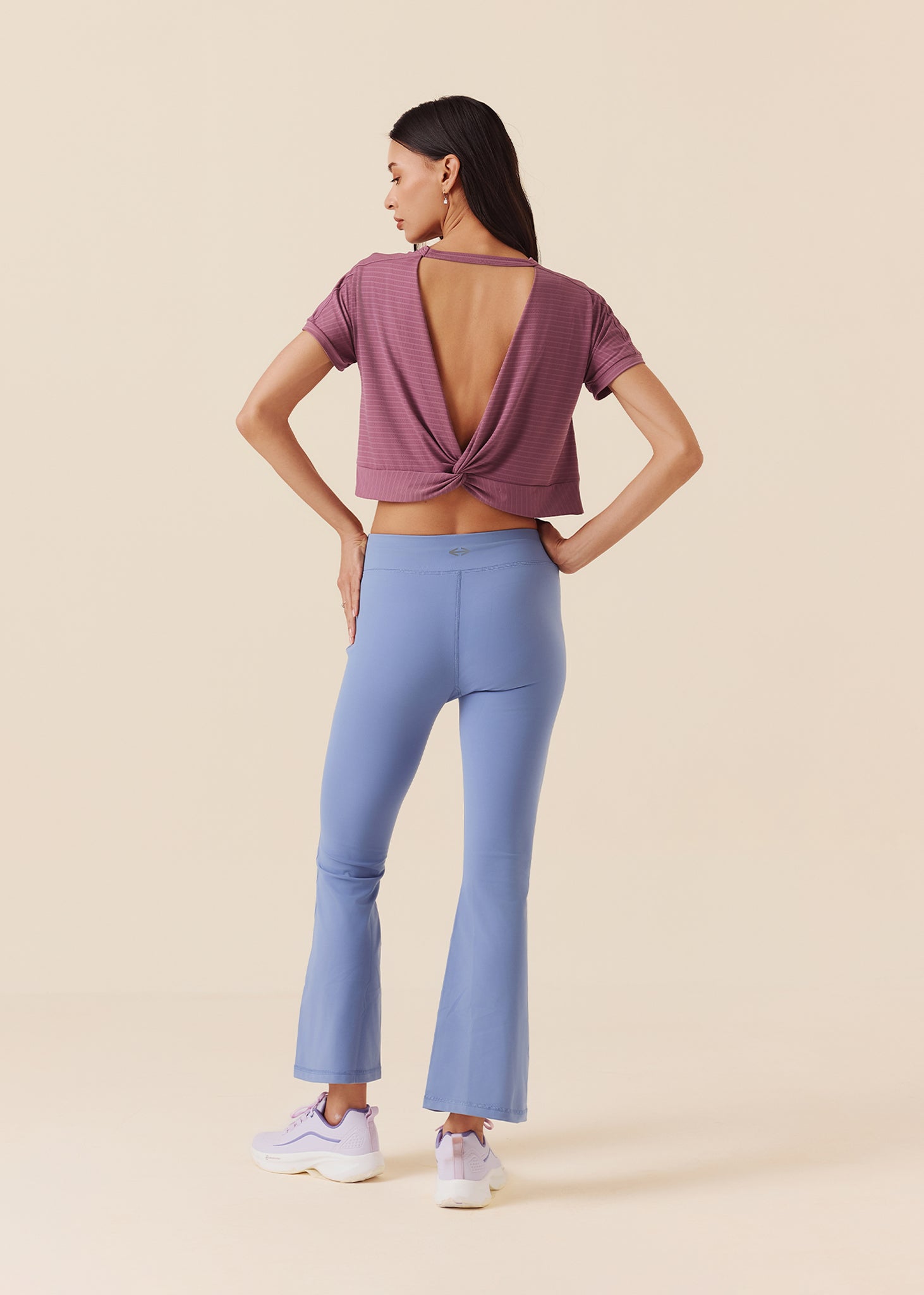 Women Gym Flare Pants - Ice Blue - 6